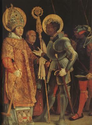 Matthias  Grunewald The Meeting of St Erasmus and St Maurice (mk08) France oil painting art